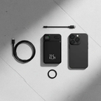 Slim Magnetic Wireless Power Bank fast charging attached to smartphone pocket-friendly design
