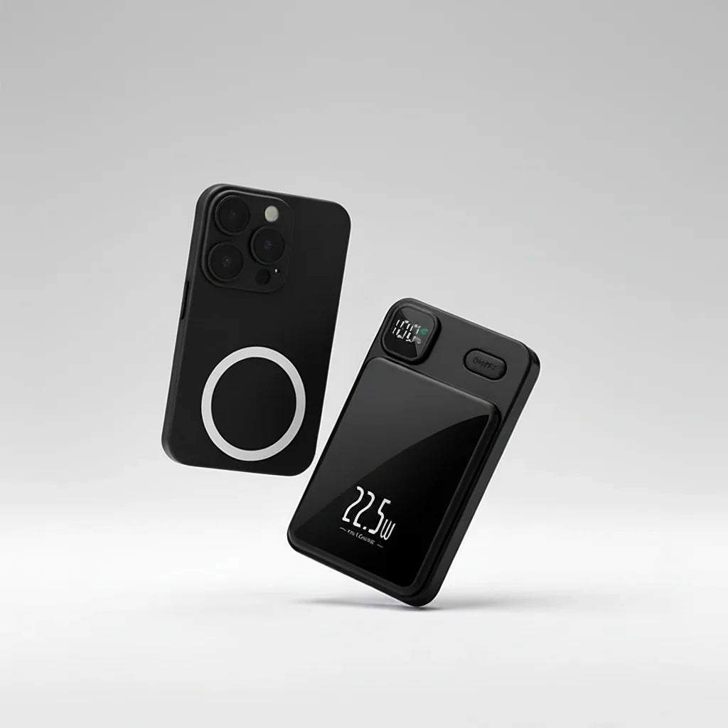 Gadgetryo PowerSnap - Magnetic Wireless Power Bank with 22.5W fast charge and magnetic snap-on design.