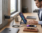 40W GaN Fast Charger with USB-C and USB-A dual outputs in compact design for fast charging