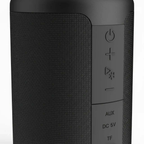 Compact portable Bluetooth speaker with 30W output, TWS, Bluetooth 5.3, LED light, USB-C charging, and detachable lanyard