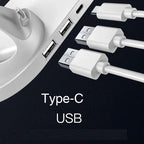 6-in-1 wireless charging station charging iPhone, Apple Watch, and wireless earbuds on a sleek desk organizer