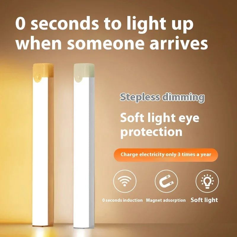 Smart Motion Sensor Night Light USB rechargeable cordless LED strip with motion activation for safe nighttime lighting