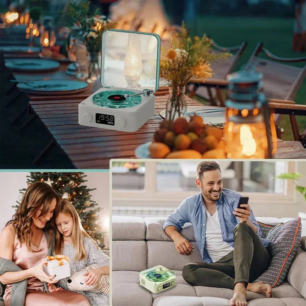 Mini retro white noise Bluetooth speaker with RGB lighting and nature sounds for sleep and ambiance