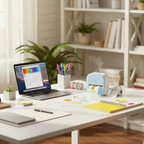 Portable Mini Thermal Label Printer with Bluetooth wireless connectivity and inkless thermal printing technology