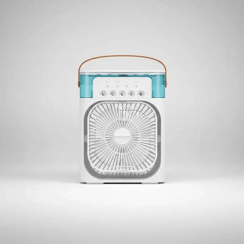 3-in-1 Portable Air Cooler Fan with adjustable mist, large water tank, and LED night light.